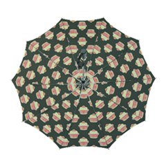Retro 40s 50s Cupcake Pattern 4 Automatic Folding Umbrella With Case (large) by violetheavensky