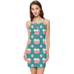 Retro 40s 50s Cupcake Pattern 2 Summer Tie Front Dress by violetheavensky
