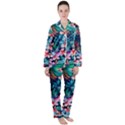 Hawaiian Flowers Hawaii Women s Long Sleeve Satin Pajamas Set View1