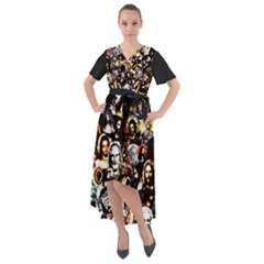 Jesus Christ Modern Halftone Pattern Front Wrap High Low Dress by snek