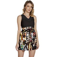 Jesus Christ Modern Halftone Pattern Sleeveless High Waist Mini Dress by snek
