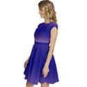 Cotton Candy Pink To Navy Blue Bilinear Gradient Cap Sleeve High Waist Dress View2