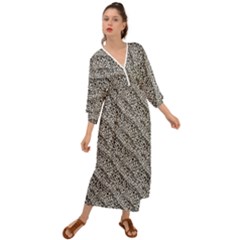 Silver Leopard Grecian Style  Maxi Dress by DinkovaArt