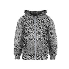 Black White Giraffe Pattern Kids  Zipper Hoodie by DinkovaArt