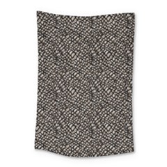 Brown Snake Pattern Small Tapestry by DinkovaArt