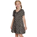 Brown Snake Pattern Kids  Short Sleeve Tiered Mini Dress View2