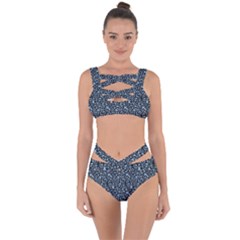 Blue Giraffe Pattern Bandaged Up Bikini Set  by DinkovaArt