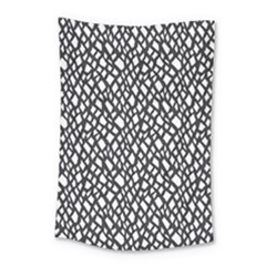 Black White Snake Pattern Small Tapestry by DinkovaArt