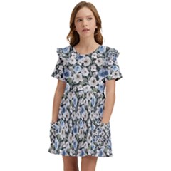 Roses Kids  Frilly Sleeves Pocket Dress by DinkovaArt
