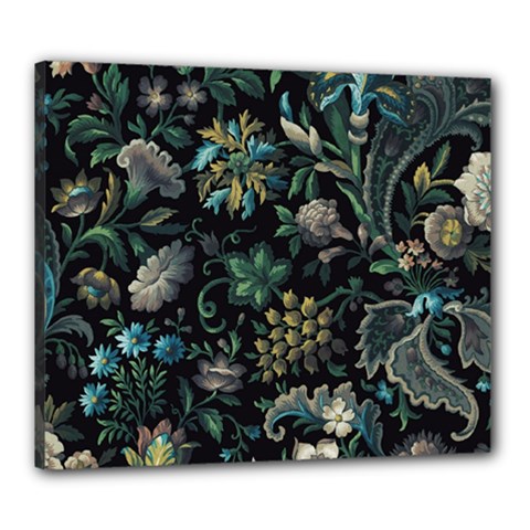 Pattern Flower Plants Leaves Nature Canvas 24  X 20  (stretched) by Tsamara