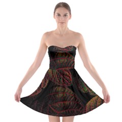 Leaves Plant Contrast Carved Nature Strapless Bra Top Dress by Tsamara