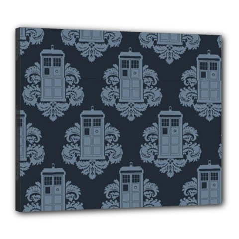 Dr Who Tardis Pattern Canvas 24  X 20  (stretched) by Tsamara