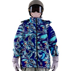 Trippy Dippy Bears Blue Dancing Greatful Dead Skull Steal Your Face Women s Zip Ski And Snowboard Waterproof Breathable Jacket by Salmanaz77