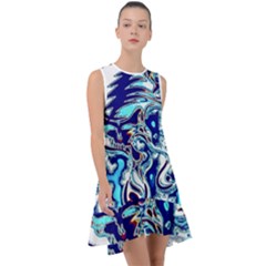 Trippy Dippy Bears Blue Dancing Greatful Dead Skull Steal Your Face Frill Swing Dress by Salmanaz77