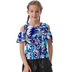 Trippy Dippy Bears Blue Dancing Greatful Dead Skull Steal Your Face Kids  Butterfly Cutout T-shirt by Salmanaz77