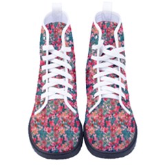 Red Flowers 2 Men s High-top Canvas Sneakers by DinkovaArt