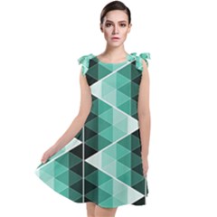 Triangles Pyramid Geometric Pattern Tie Up Tunic Dress by Sabxi
