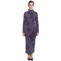 Background Wallpaper Pattern Notes Turtleneck Maxi Dress by Sabxi
