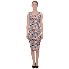 Foxs Sleeveless Pencil Dress by DinkovaArt
