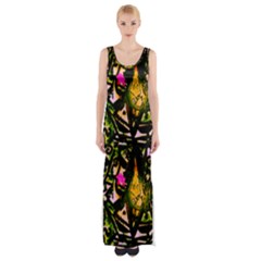 Abstract Print Thigh Split Maxi Dress by fashionfr3ak