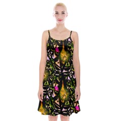 Abstract Print Spaghetti Strap Velvet Dress by fashionfr3ak