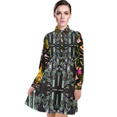 Eclectic Beauty Long Sleeve Chiffon Shirt Dress by fashionfr3ak
