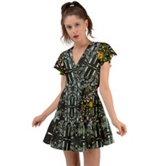 Eclectic Beauty Flutter Sleeve Wrap Dress by fashionfr3ak