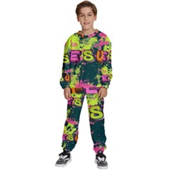 Neon Jesus 8375771 Kids  Sweatshirt Set by Jabberwonkers