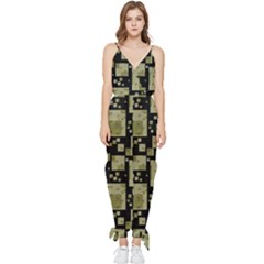 Background Graphic Wallpaper Decor Backdrop Design Sleeveless Tie Ankle Chiffon Jumpsuit by Ket1n9