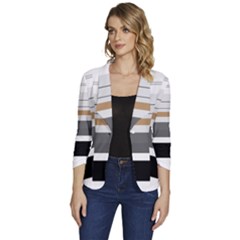 Jaki Women s One-button 3/4 Sleeve Short Jacket | M3gallerystudio by m3galleryStudio