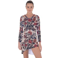 Beautiful Flowers Asymmetric Cut-out Shift Dress by DinkovaArt