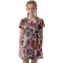 Beautiful Flowers Kids  Asymmetric Collar Dress by DinkovaArt
