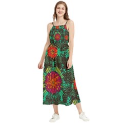 Mid Century Retro Floral 1970s 1960s Pattern 72 Boho Sleeveless Summer Dress by violetheavensky