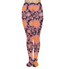 Mid Century Retro Floral 1970s 1960s Pattern 74 Tights by violetheavensky