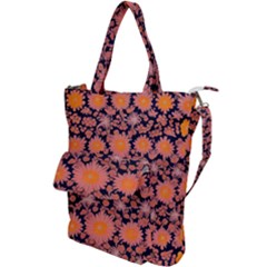 Mid Century Retro Floral 1970s 1960s Pattern 74 Shoulder Tote Bag by violetheavensky