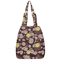 Mid Century Retro Floral 1970s 1960s Pattern 84 Center Zip Backpack by violetheavensky