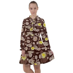 Mid Century Retro Floral 1970s 1960s Pattern 84 All Frills Dress by violetheavensky