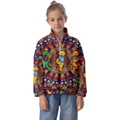 Grateful Dead Psychedelic Bears Kids  Half Zip Hoodie by Tsamara