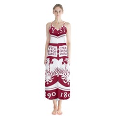 University Of Chicago Button Up Chiffon Maxi Dress by avitendut