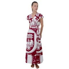 University Of Chicago Flutter Sleeve Maxi Dress by avitendut