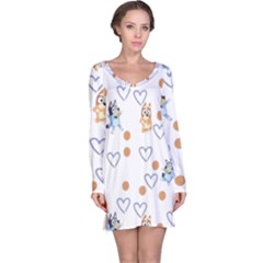 Bluey, Bluey Merch, Bluey Pattern, Bluey Bluey, Bingo, Bluey Design, Bluey Dog Long Sleeve Nightdress by avitendut
