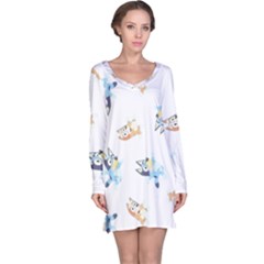 Bluey, Bluey Merch, Bluey Pattern, Bluey Bluey, Bingo, Bluey Design, Bluey Dog Long Sleeve Nightdress by avitendut