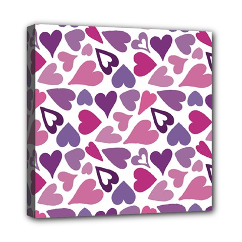 Heart Pattern Repetition Background Mini Canvas 8  X 8  (stretched) by Tsamara