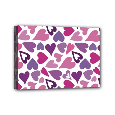 Heart Pattern Repetition Background Mini Canvas 7  X 5  (stretched) by Tsamara