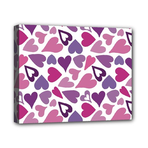 Heart Pattern Repetition Background Canvas 10  X 8  (stretched) by Tsamara