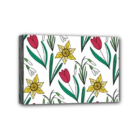 Flowers Bloom Pattern Spring Mini Canvas 6  X 4  (stretched) by Tsamara