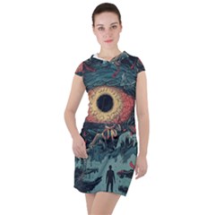 Monsters Nightmare Drawstring Hooded Dress by Tsamara