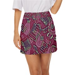 Abstract Art Pattern Design Background Mini Front Wrap Skirt by Grandong
