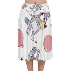 Bluey, Bluey Merch, Bluey Pattern, Bluey Bluey, Bingo, Bluey Design, Bluey Dog Velvet Flared Midi Skirt by avitendut