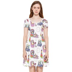 Bluey, Bluey Merch, Bluey Pattern, Bluey Bluey, Bingo, Bluey Design, Bluey Dog Inside Out Cap Sleeve Dress by avitendut